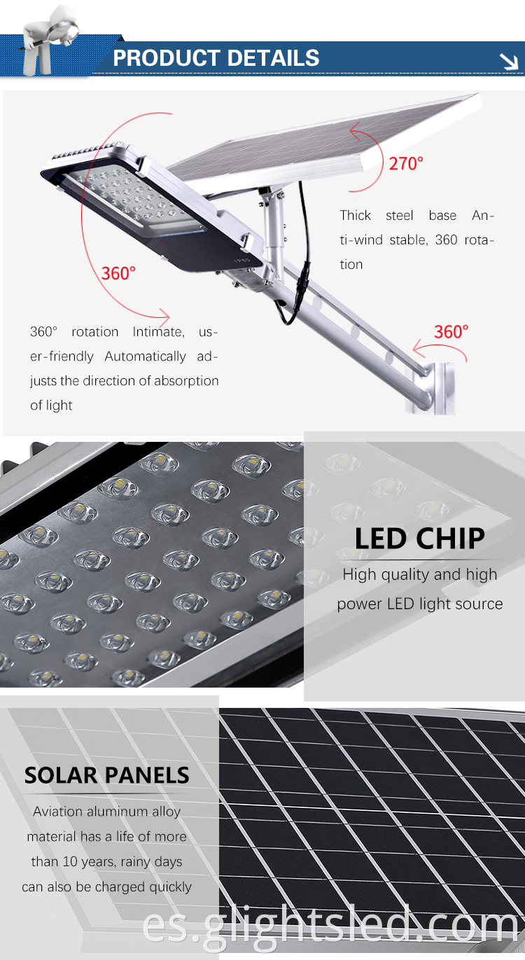IP66 al aire libre de aluminio de fundición al aire libre 60 100 W SMD Solar LED Street Light